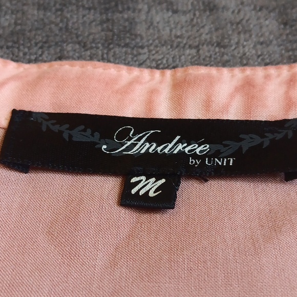 ANDREE BY UNIT Floral Embroidered Peach Tunic Top? Boho Lightweight Summer - Picture 8 of 9